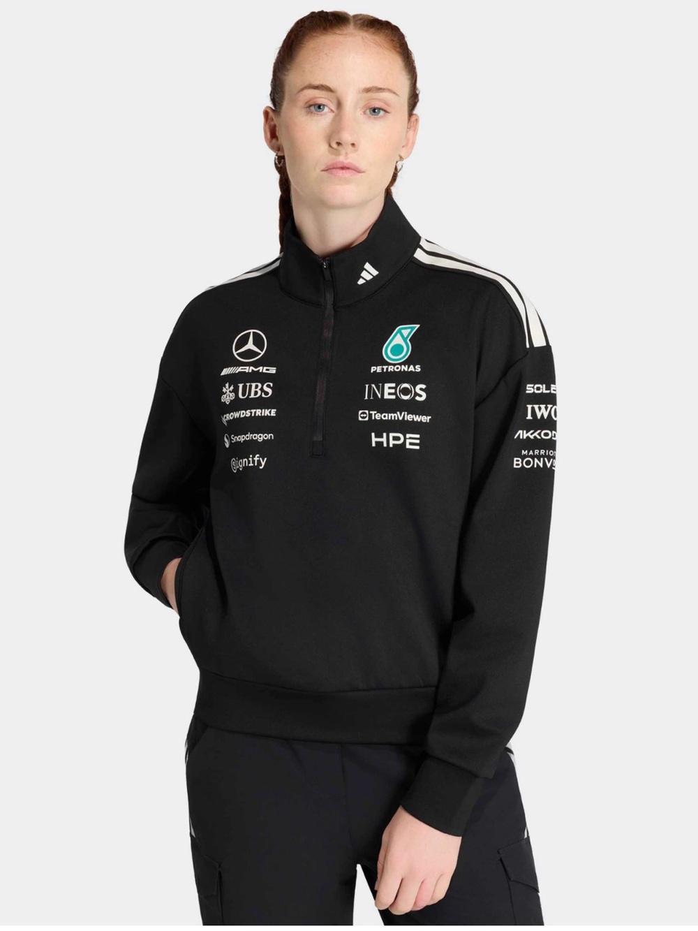 Adidas Women’s Black Mercedes-AMG F1 2026 Team Quarter Zip NWT